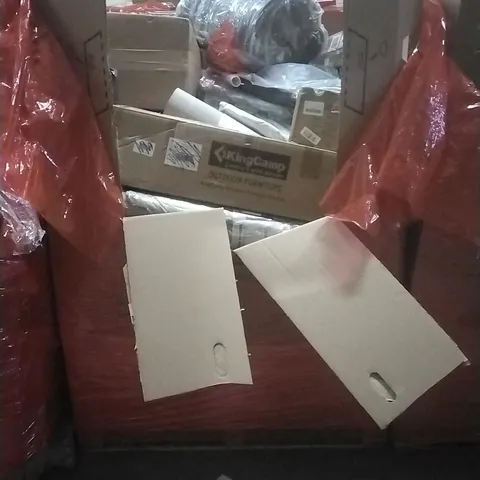 PALLET OF HOUSEHOLD ITEMS TO INCLUDE RUG,SHOE RACK, WATER BUTT STAND,OUTDOOR FURNITURE, YOGA MAT AND OTHER ASSORTED ITEMS...