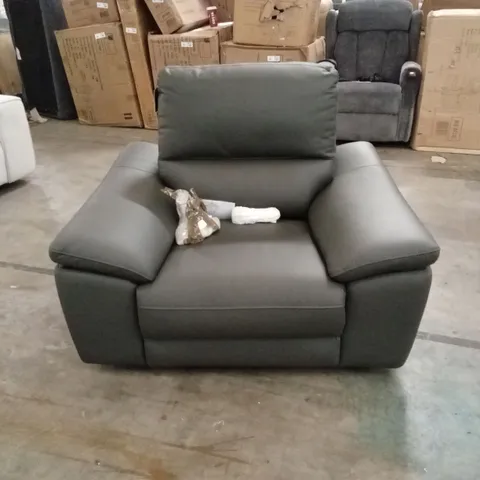 PAVILION LEATHER/FAUX LEATHER POWER RECLINER ARMCHAIR - CHARCOAL