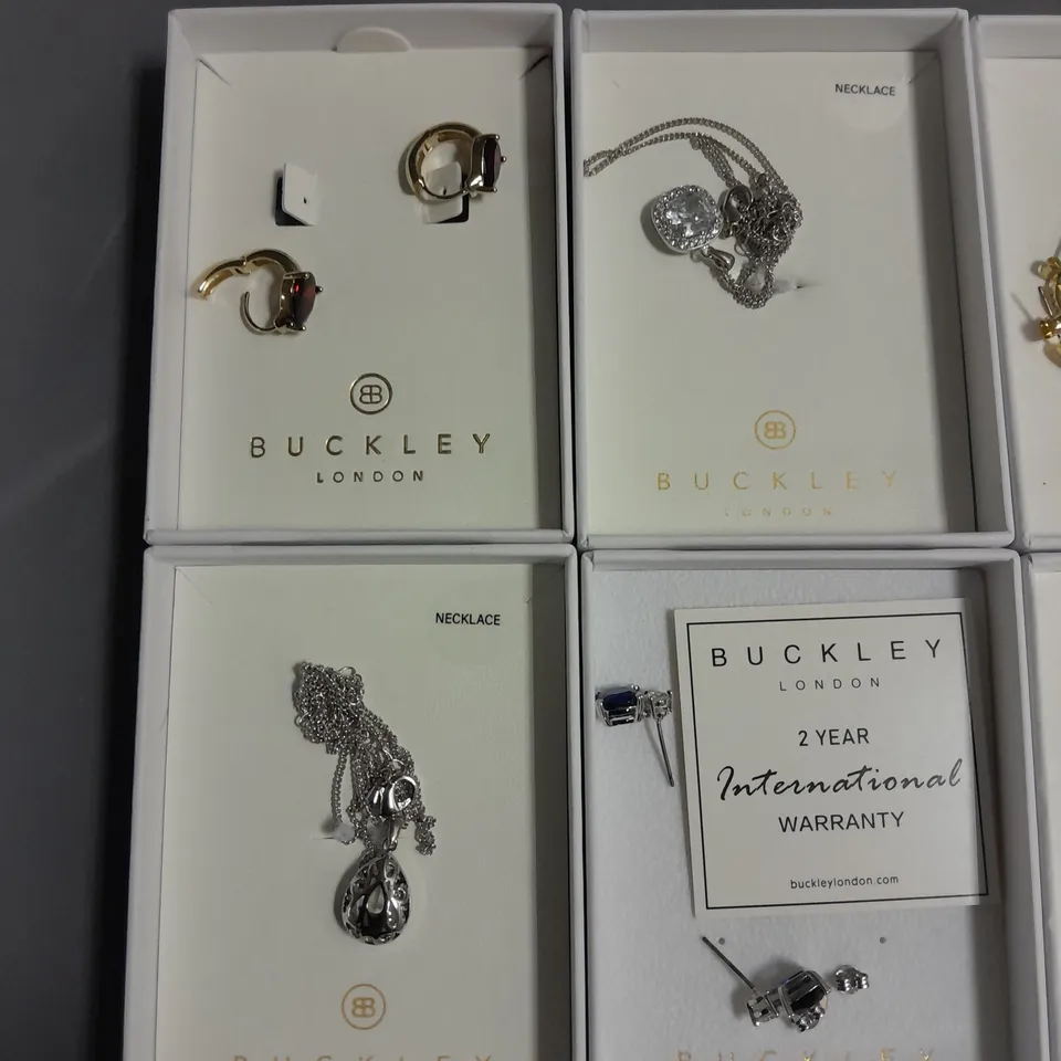 LOT OF 8 ASSORTED BOXED BUCKLEY LONDON JEWELLERY ITEMS