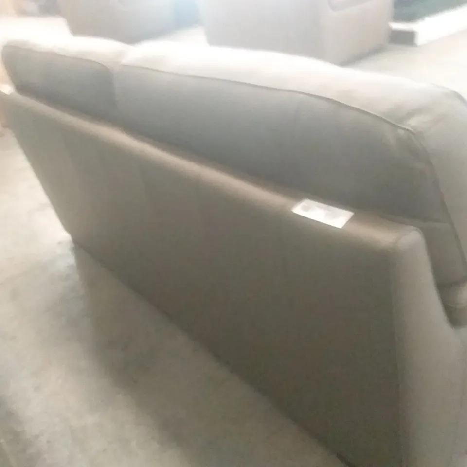 DESIGNER ITALIAN MADE VIRGILIO MUD LEATHER  3 SEATER SOFA