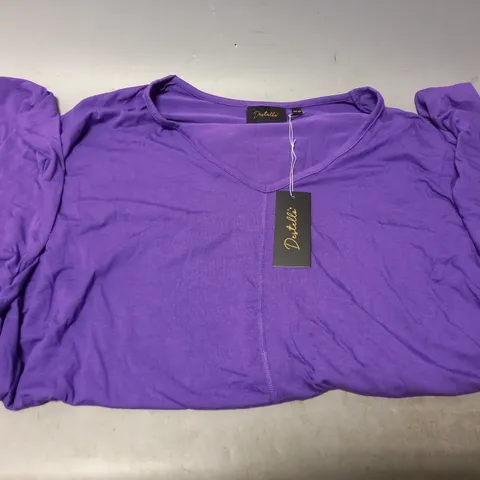 BRAND NEW SET OF 17 DESTELLO PURPLE V-NECK TOPS - UK 20 