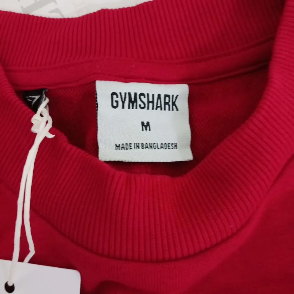 GYMSHARK LIFTING GRAPHIC CROPPED SWEATER RED SIZE M