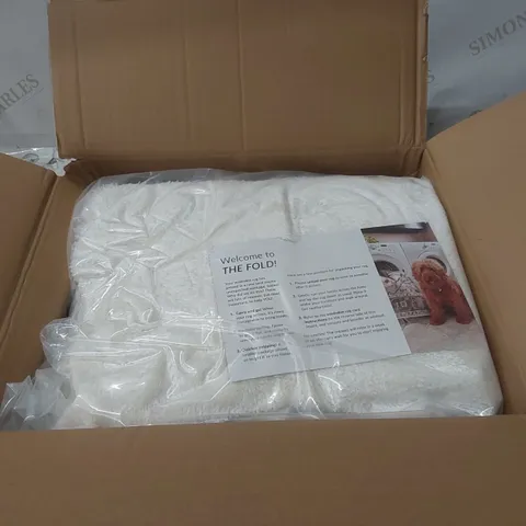 BOXED SOLID MACHINE WOVEN / POWER LOOMED OFF-WHITE RUG - 3 x 5'
