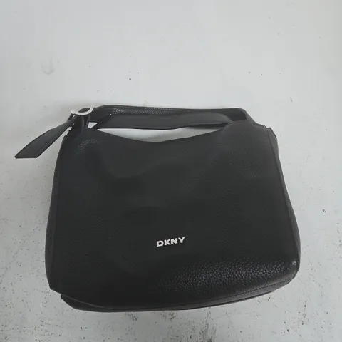 DKNY BLACK PEBBLE LEATHER SHOULDER BAG