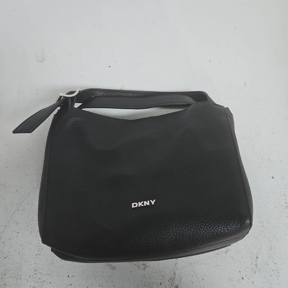 DKNY BLACK PEBBLE LEATHER SHOULDER BAG