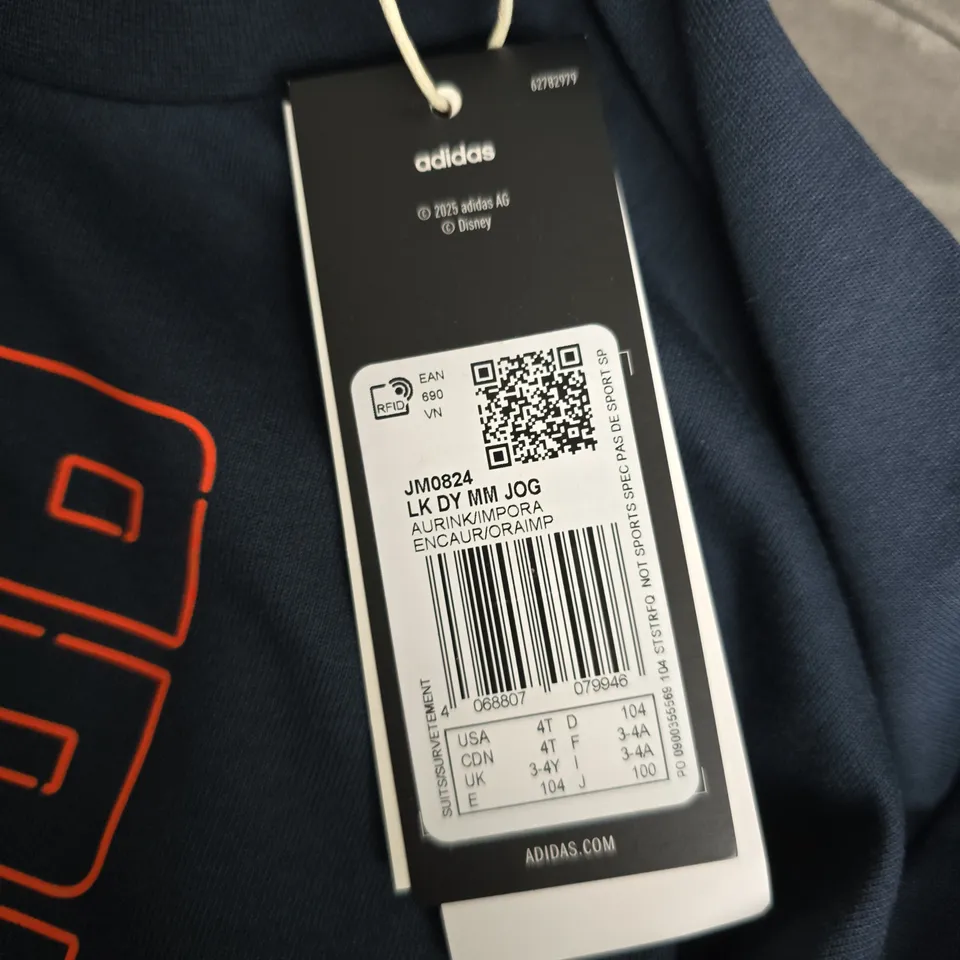 ADIDAS X MICKEY MOUSE KIDS' TRACKSUIT NAVY – UK 4T (JUMPER & JOGGERS)