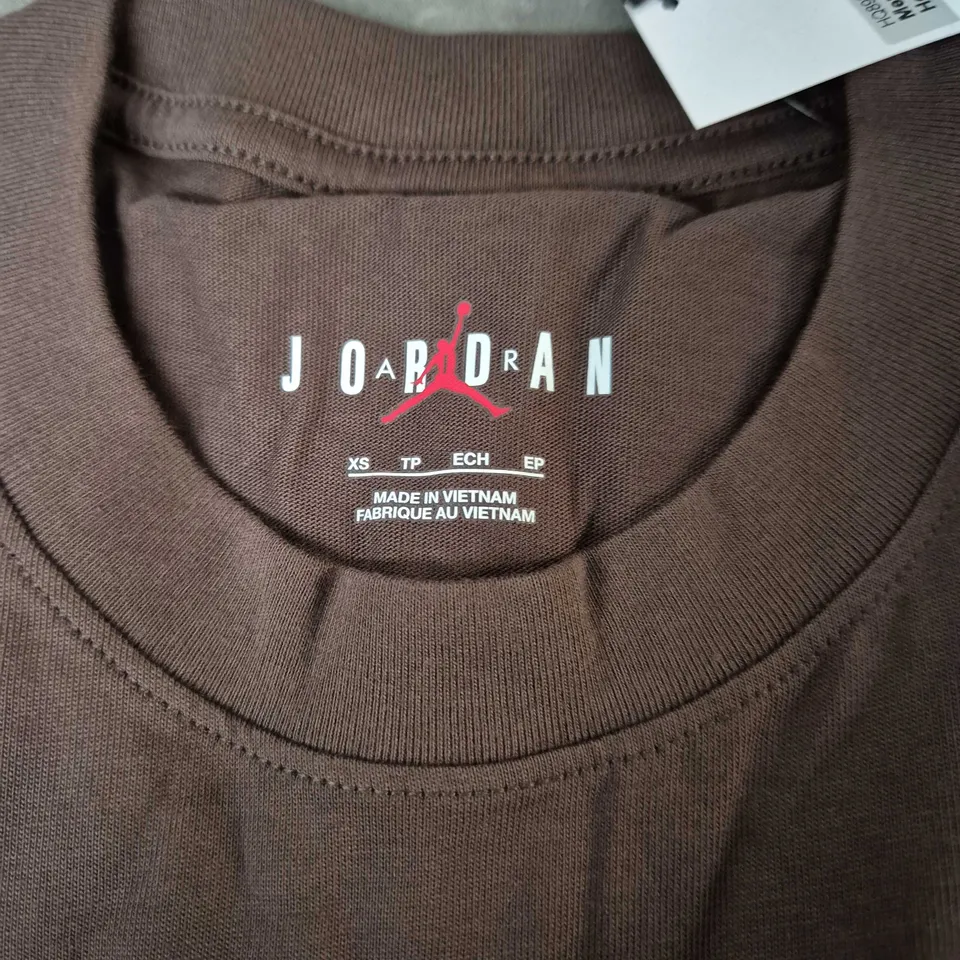 JORDAN BROWN T-SHIRT – JUMPMAN LOGO, UK XS