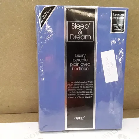 BRAND NEW SLEEP AND DREAM FITTED SHEET - SUPER KING (LAGOON)