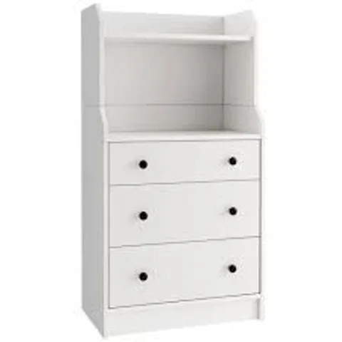 BOXED COSTWAY BLACK MODERN CHEST OF DRAWERS WITH SHELVES