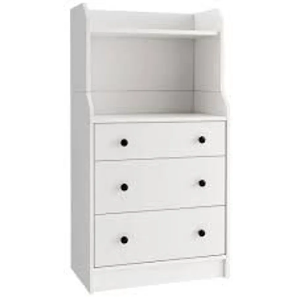 BOXED COSTWAY WHITE MODERN CHEST OF DRAWERS WITH SHELVES