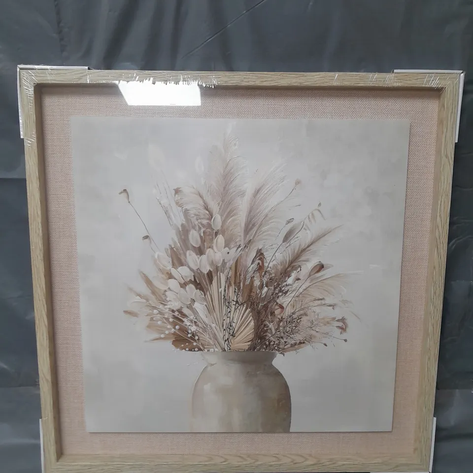 DRIED BOTANICALS IN VASE FRAMED PRINTED CANVAS