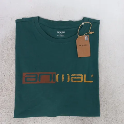 ANIMAL CLASSICO MEN'S LOGO T-SHIRT IN TEAL SIZE XL