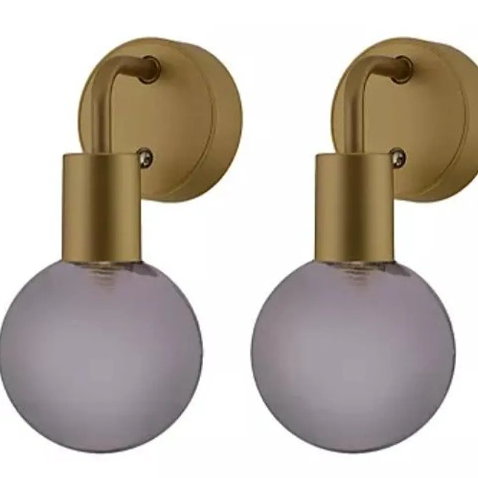 SET OF 2 RECHARGEABLE GLASS WALL LIGHTS