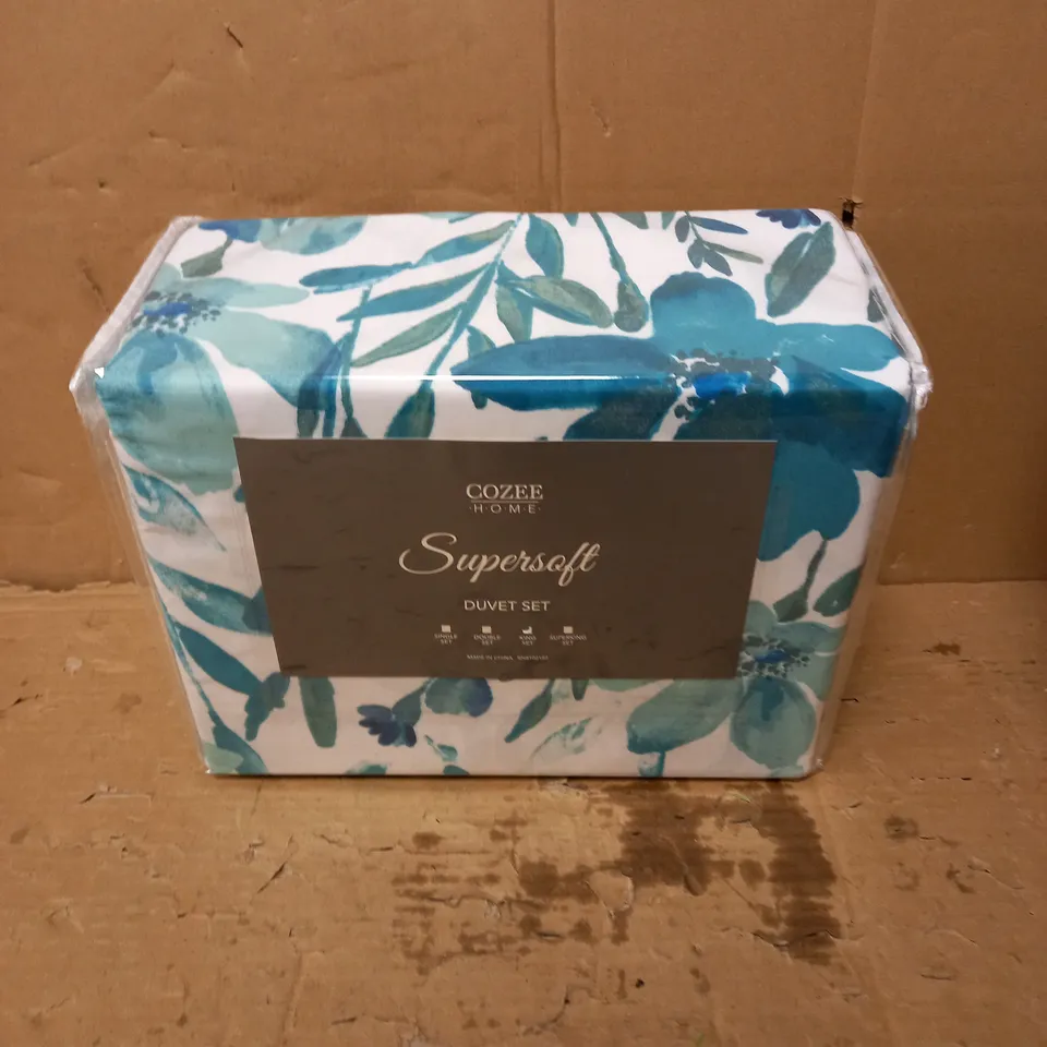 COZEE HOME SUPERSOFT FLORAL DUVET SET - KING SIZE