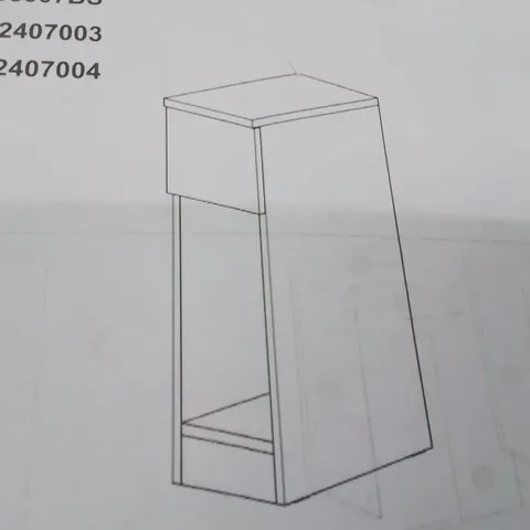BOXED WHITE BEDSIDE TABLE 