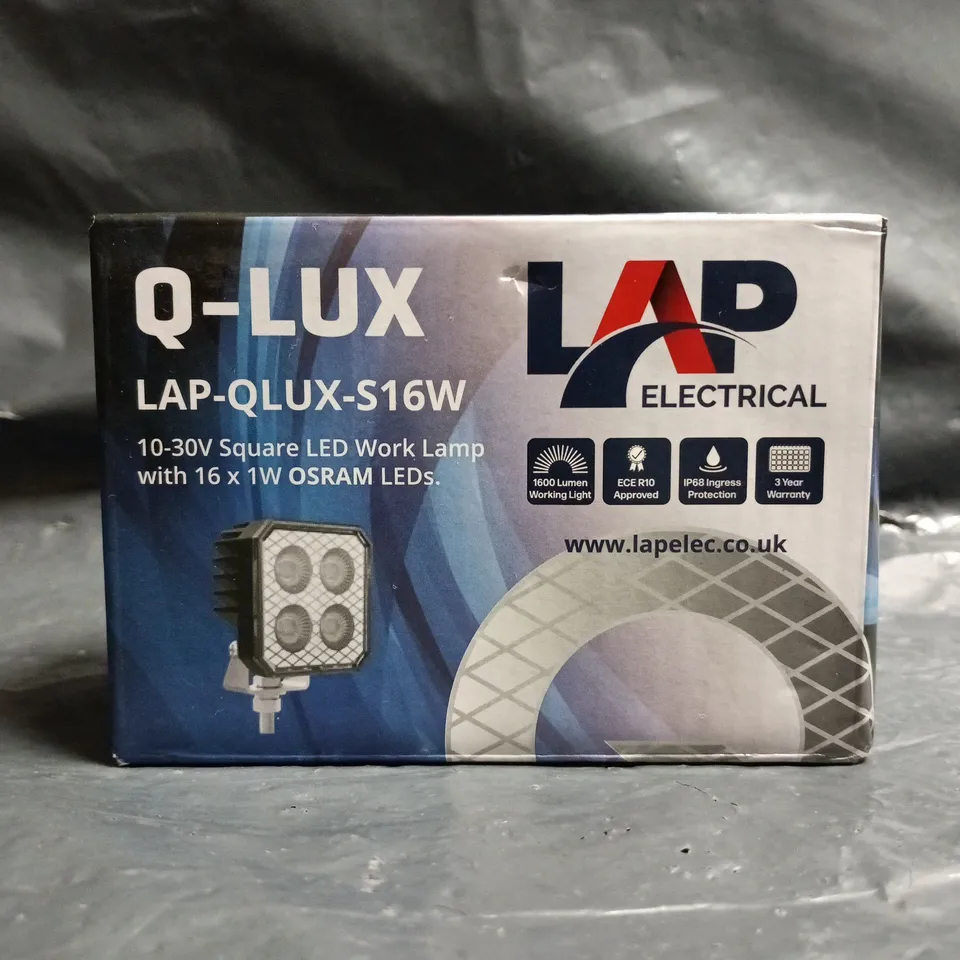 LAP ELECTRICAL Q-LUX 10-30V SQUARE LED WORK LAMP LAP-QLUX-S16W