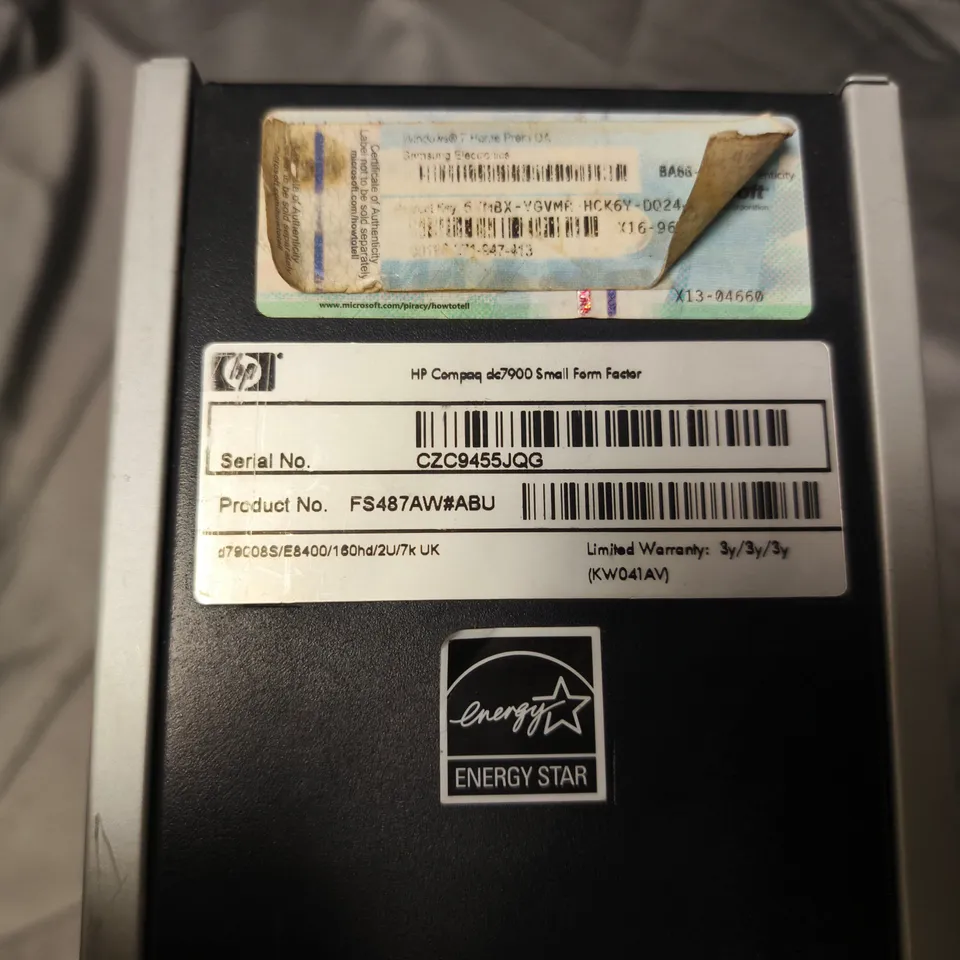 HP COMPAQ DC7900 SMALL FORM FACTOR DESKTOP PC 