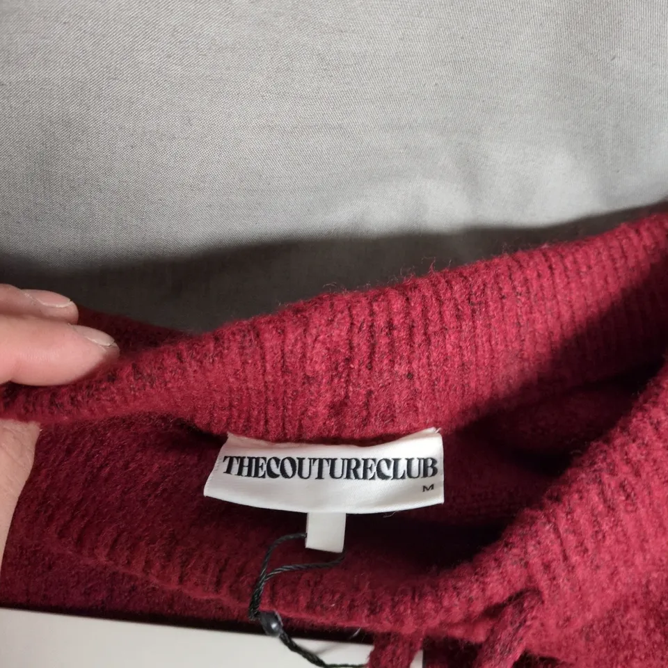 THE COUTURE CLUB RED FLEECE JOGGERS – UK M