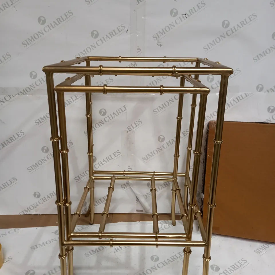 MY HOME STORIES BAMBOO NESTING SIDE TABLE IN BRASS EFFECT