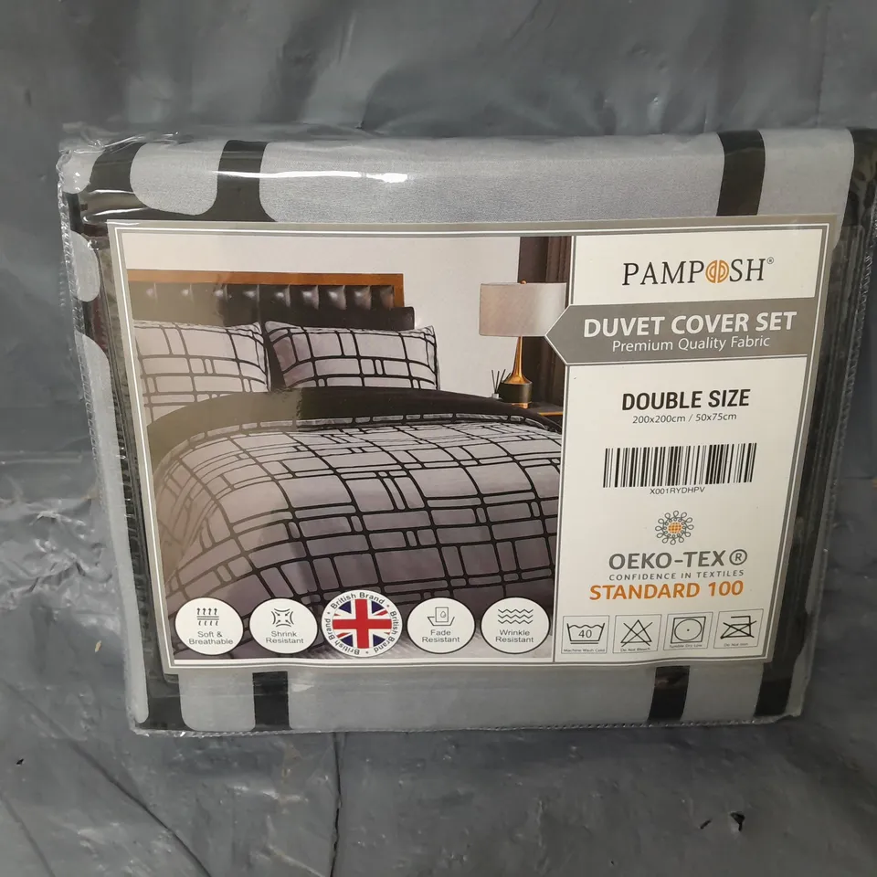 PAMPOSH DUVET COVER SET IN GREY (DOUBLE)