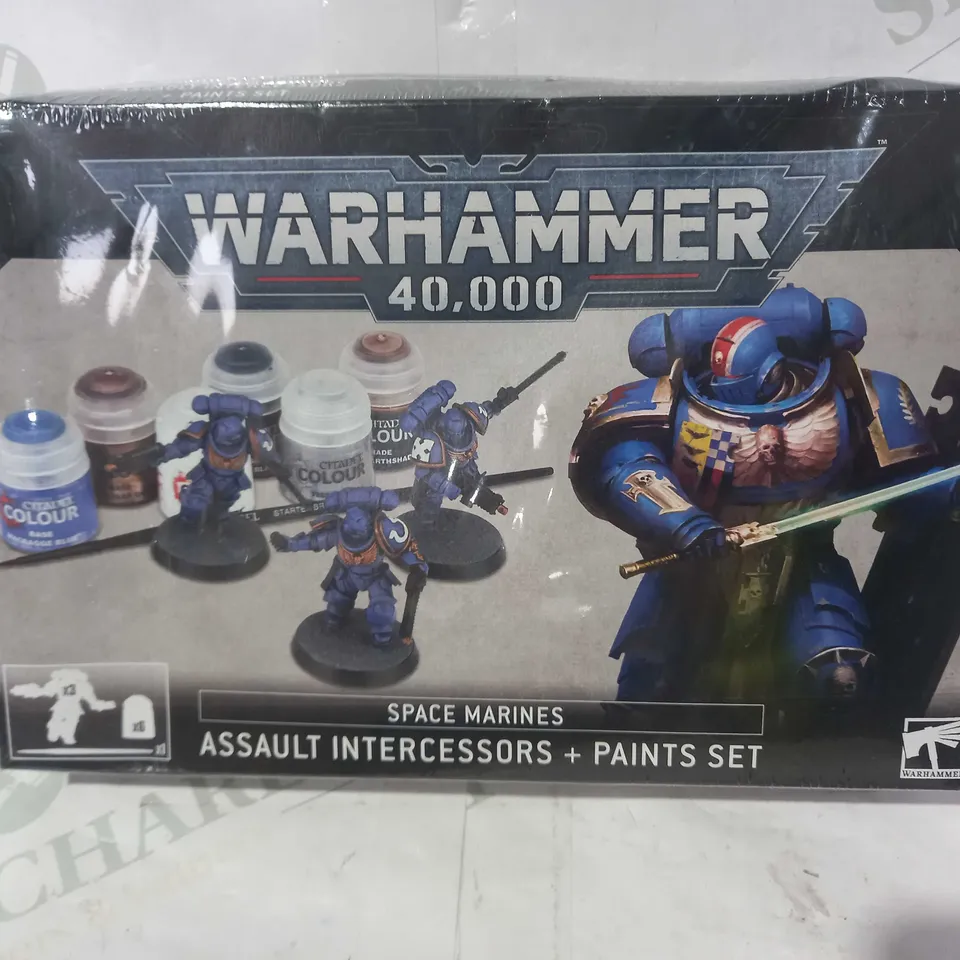 WARHAMMER 40K SPACE MARINES ASSAULT INTERCESSORS & PAINT SET
