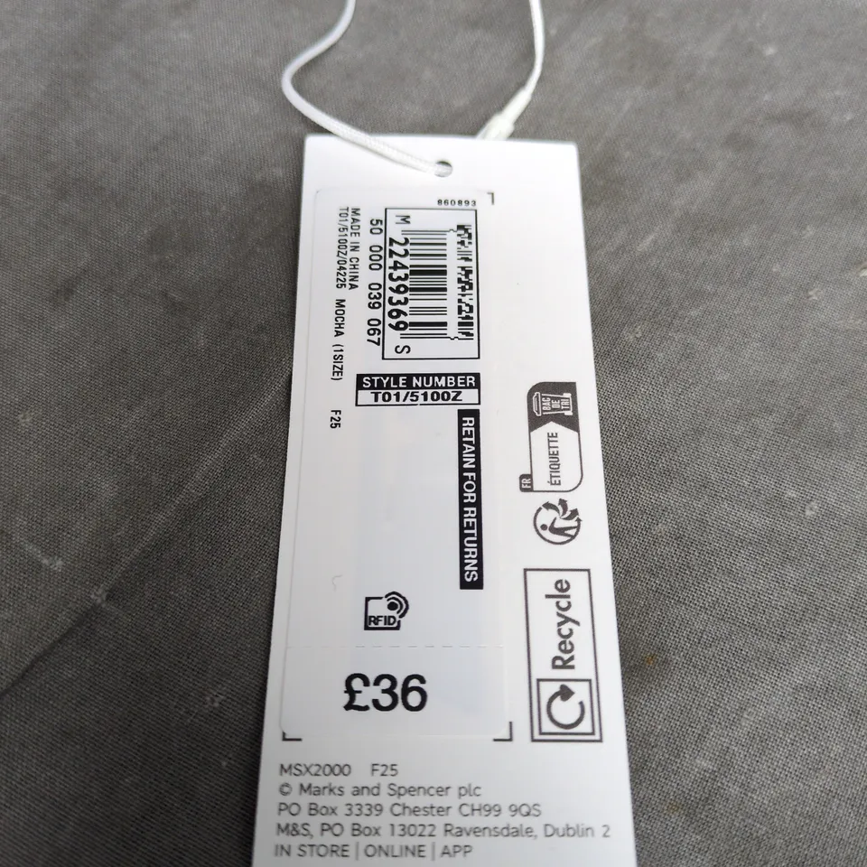 MARKS AND SPENCER MOCHA HANDBAG WITH TAGS