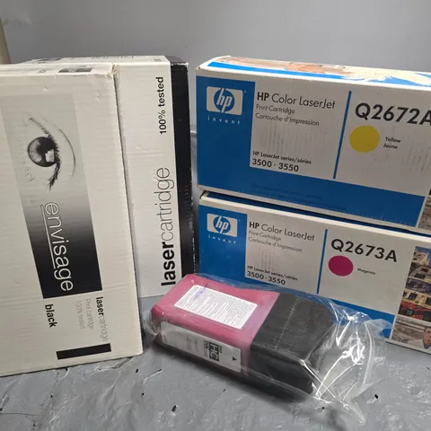 LOT OF 5 ASSORTED PRINTER ITEMS TO INCLUDE LASER CARTRIDGE, PRINT CARTRIDGES AND INK