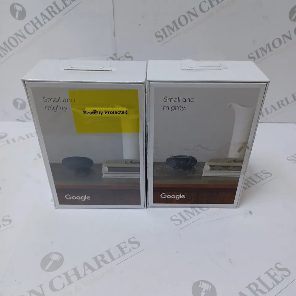 2 BRAND NEW BOXED GOOGLE NEST MINI 2ND GENERATION SMART SPEAKERS - CHARCOAL 