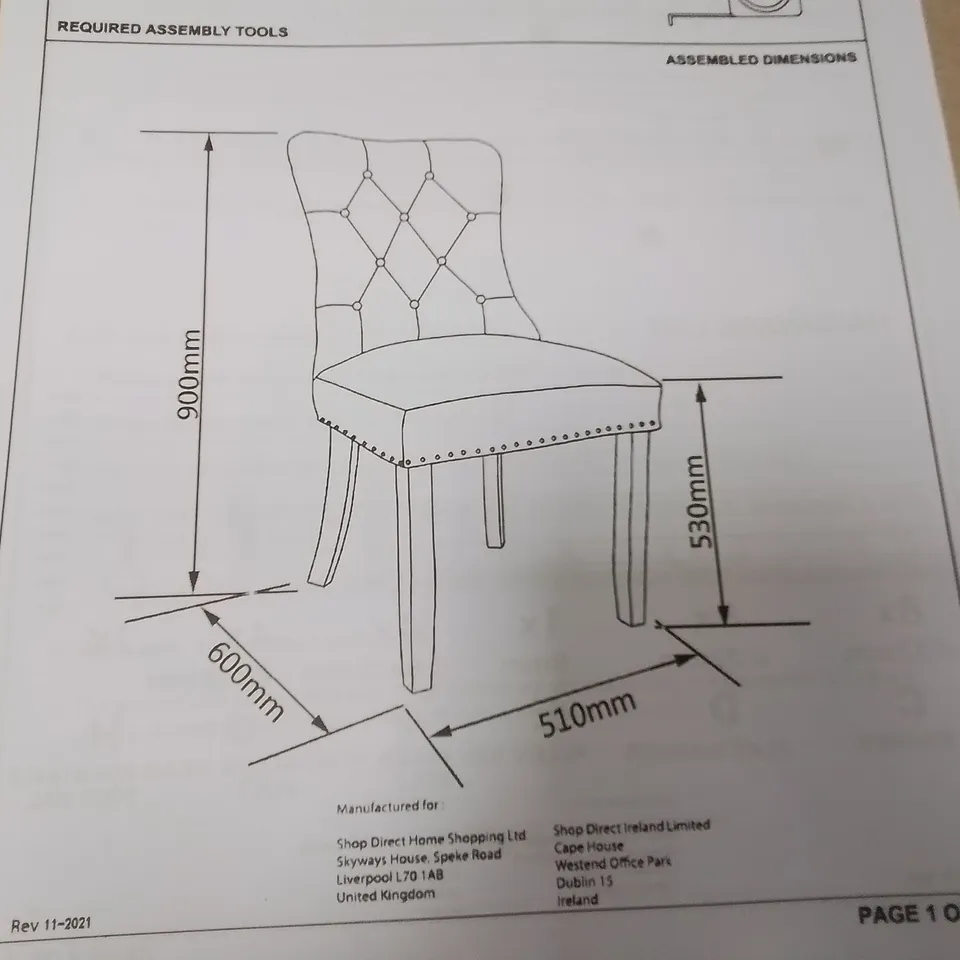 BOXED PAIR OF WARWICK STANDARD DINING CHAIRS IN GREY - COLLECTION ONLY