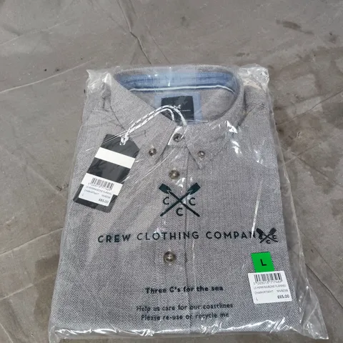 CREW CLOTHING COMPANY MEN'S SHIRT – HERRINGBONE FLANNEL, UK L