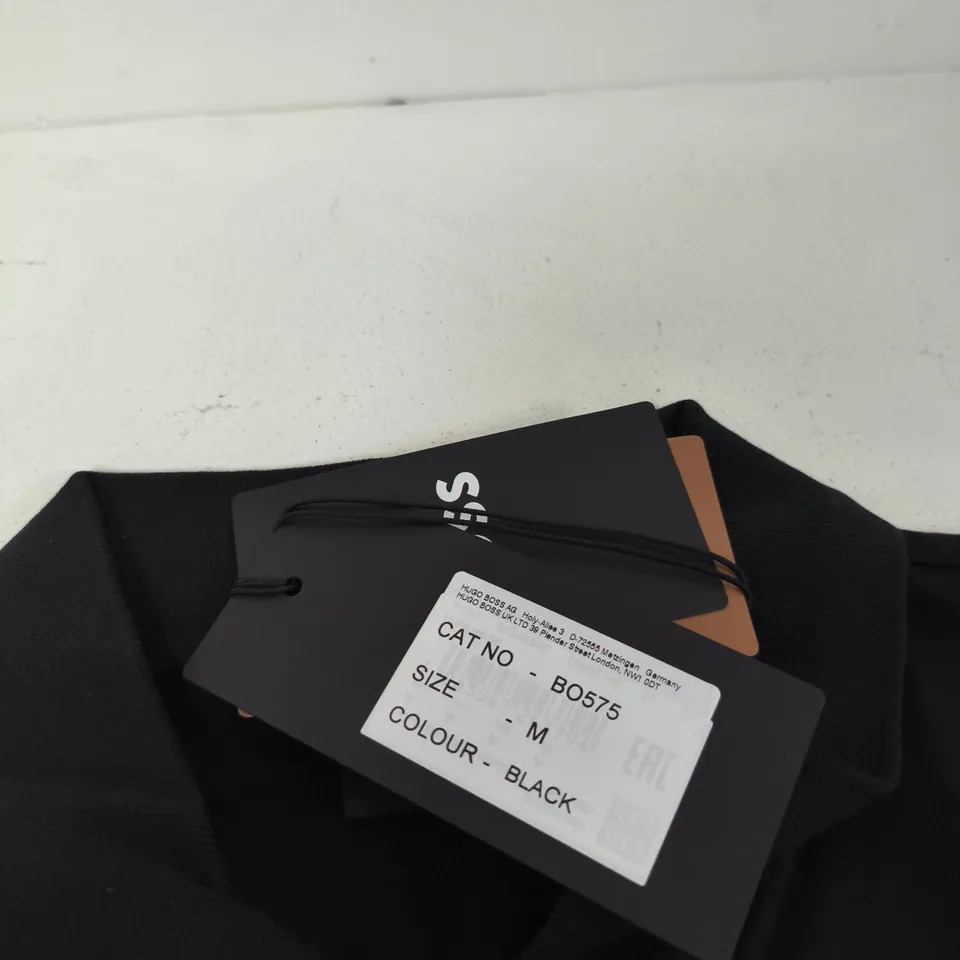HUGO BOSS MERCERISED POLO SHIRT – BLACK, SIZE M