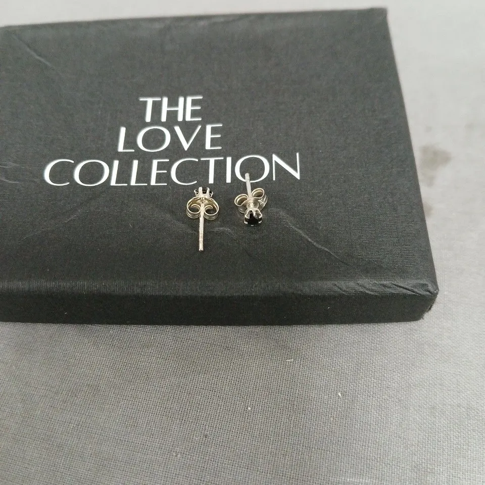 THE LOVE COLLECTION STERLING SILVER 3MM CZ BIRTHSTONE STUD EARRINGS