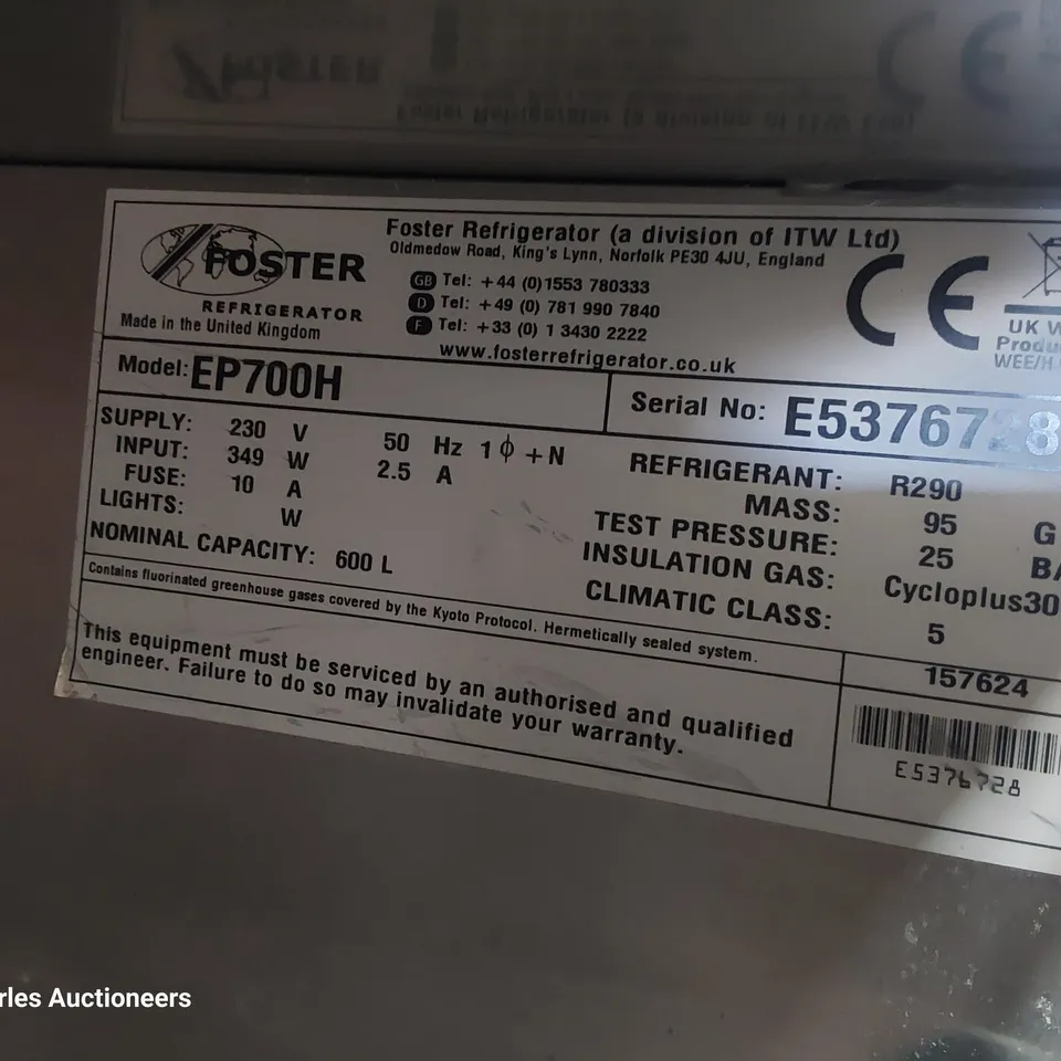 FOSTER TALL COMMERCIAL FRIDGE EP700H