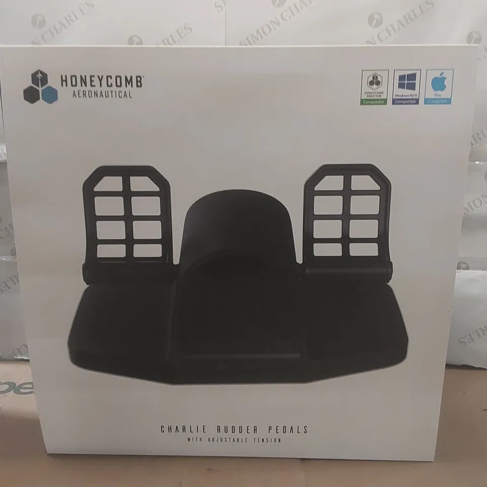BOXED HONEYCOMB AERONAUTICAL CHARLIE RUDDER PEDALS WITH ADJUSTABLE TENSION