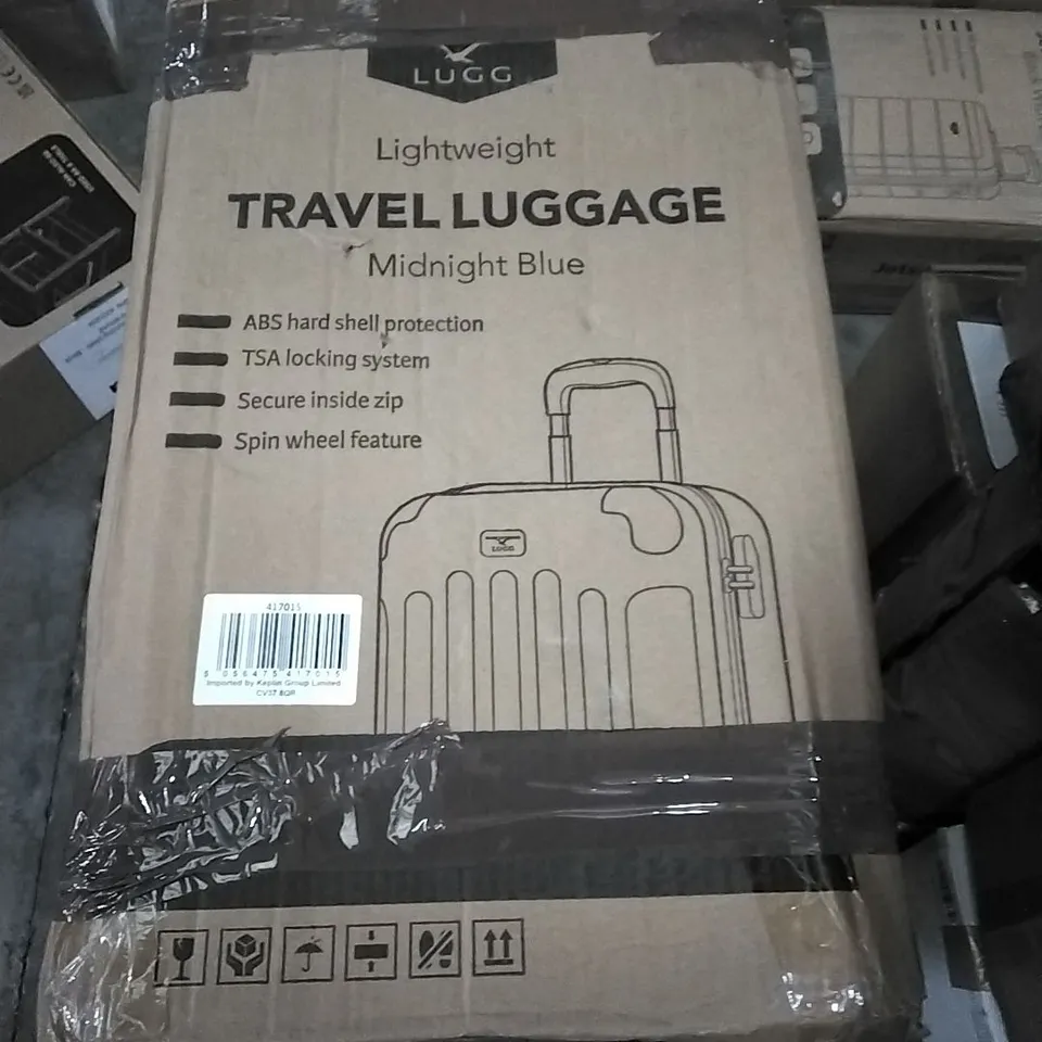 BOXED LUGG LIGHTWEIGHT TRAVEL LUGGAGE SUITCASE - MIDNIGHT BLUE 