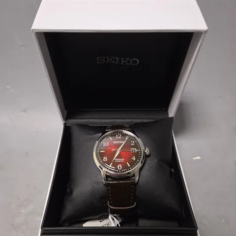 BOXED SEIKO PRESAGE COCKTAIL COLLECTION 38.5MM RED DIAL MENS WATCH