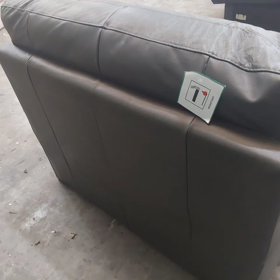 DESIGNER EASY CHAIR GREY LEATHER 