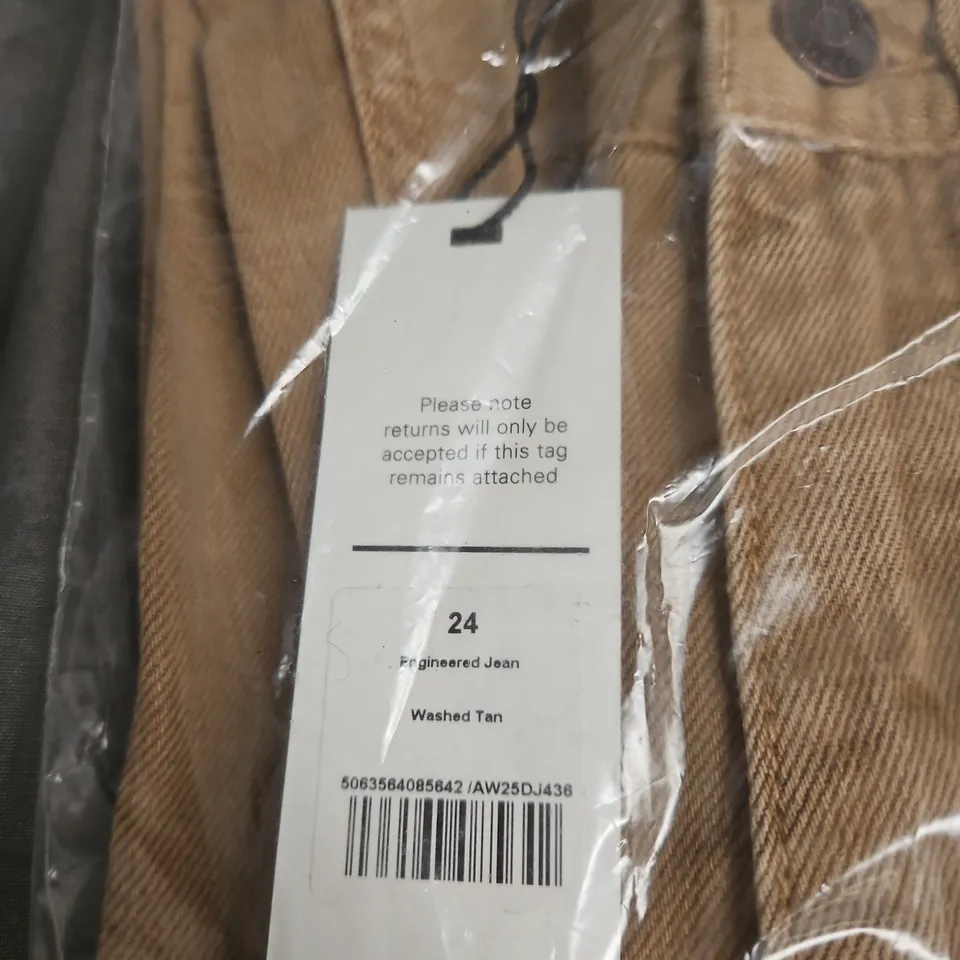 ME+EM LONDON ENGINEERED JEANS – WASHED TAN, UK SIZE 24