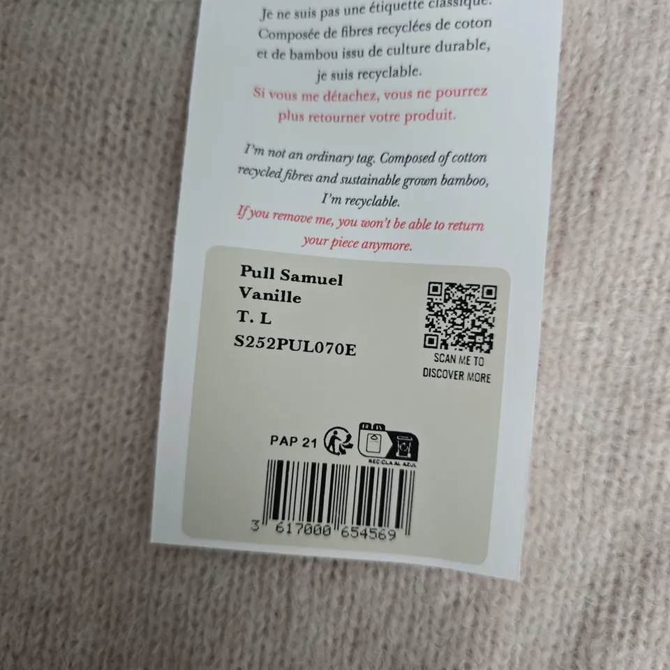 LA MAILLE SÉZANE SLEEVELESS KNIT TOP - BEIGE - SIZE L