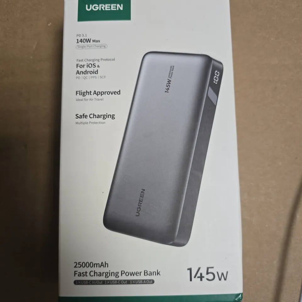 UGREEN 25,000MAH FAST CHARGING POWER BANK – PD 3.1, 140W MAX, BOXED