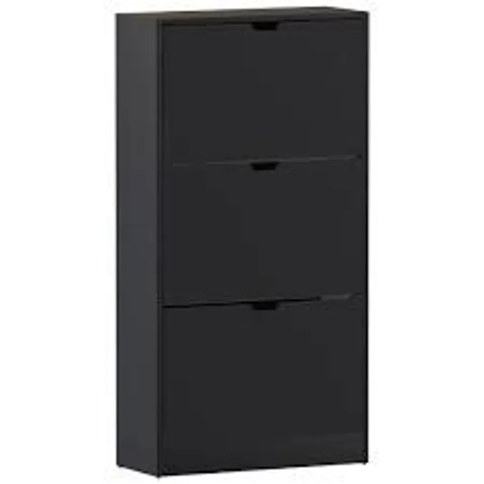 BOXED VIDA 3 DRAWER SHOE CABINET - BLACK (1 BOX)