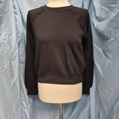 ALLSAINTS BLACK SWEATSHIRT, UK XS (ORIGINAL XS)