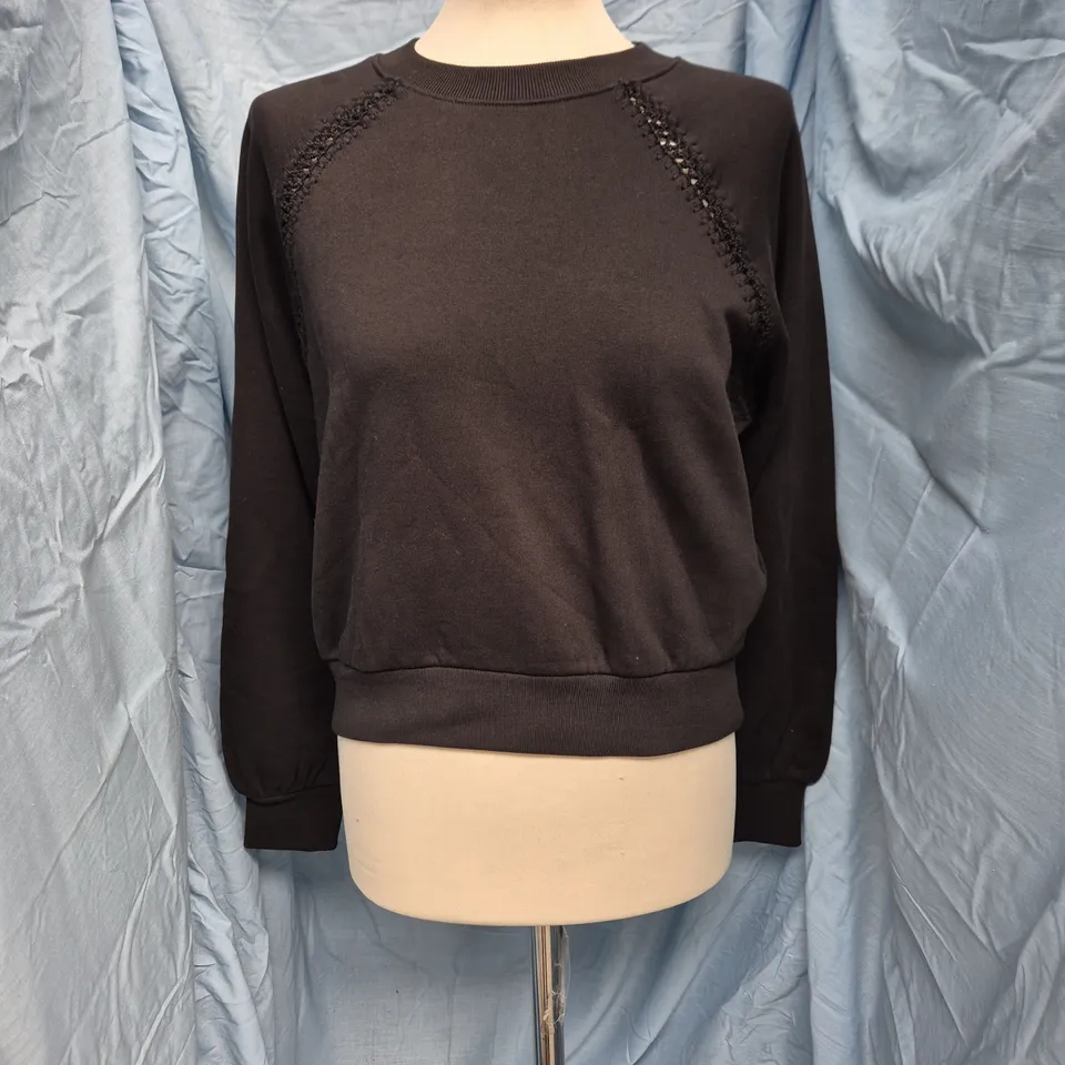 ALLSAINTS BLACK SWEATSHIRT, UK XS (ORIGINAL XS)
