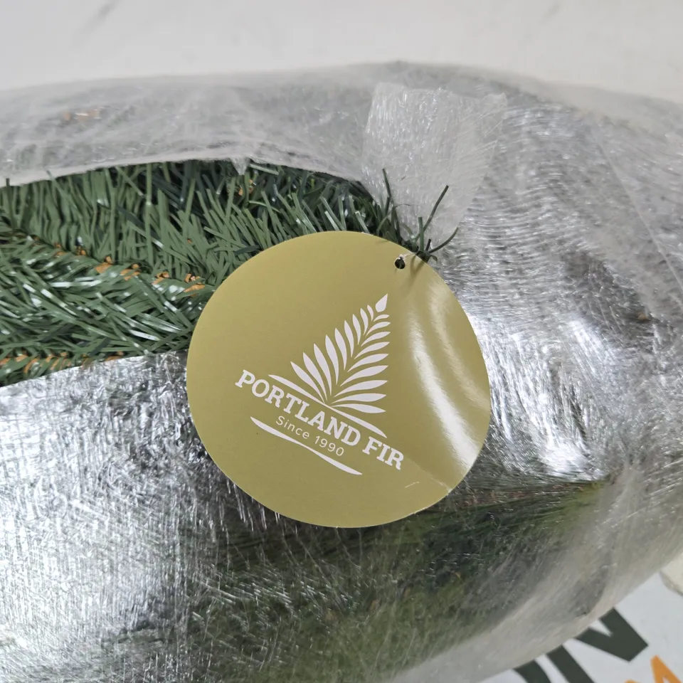 PORTLAND FIR ARTIFICIAL TOPIARY/GREENERY TREE – GREEN, IN PLASTIC WRAP