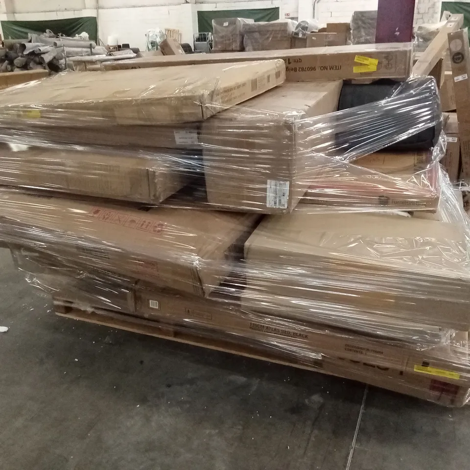 PALLET OF ASSORTED INCOMPLETE DESIGNER FURNITURE PARTS AND PIECES 