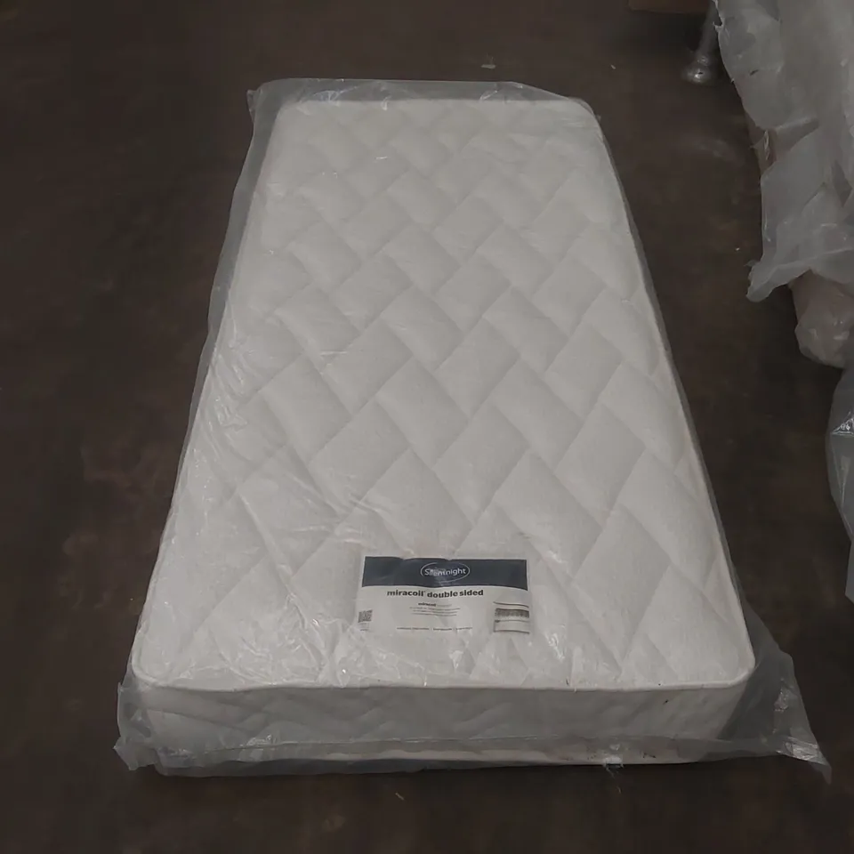 QUALITY BAGGED SILENTNIGHT MIRACOIL DOUBLE SIDED 3' SINGLE MATTRESS 