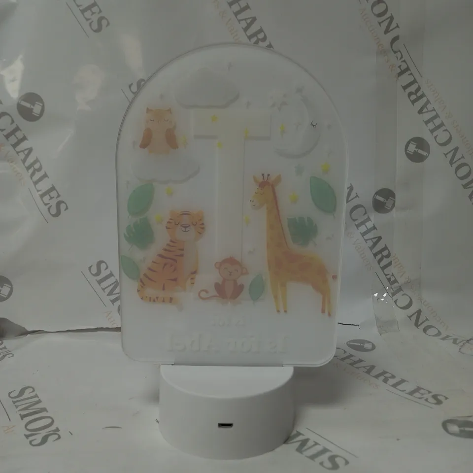 PERSONALISED ANIMAL ALPHABET LED ONE COLOUR ONE SIZE 