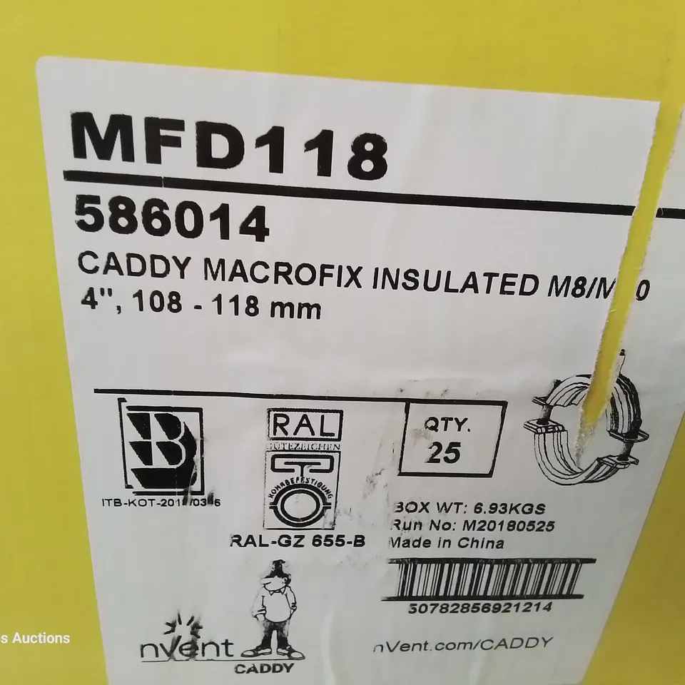 PALLET OF 17 CASES OF PENTAIR MACROFIX INSULATED M8/10 CLAMPS (25 per case = approx 425)