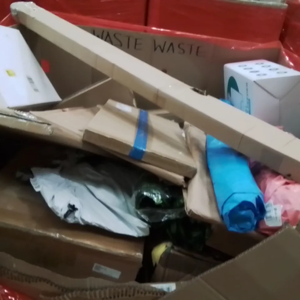PALLET OF ASSORTED HOUSEHOLD GOODS AND PRODUCTS TO INCLUDE;PICTURE FRAMES,RESISTANCE BANDS,CEILING LIGHT