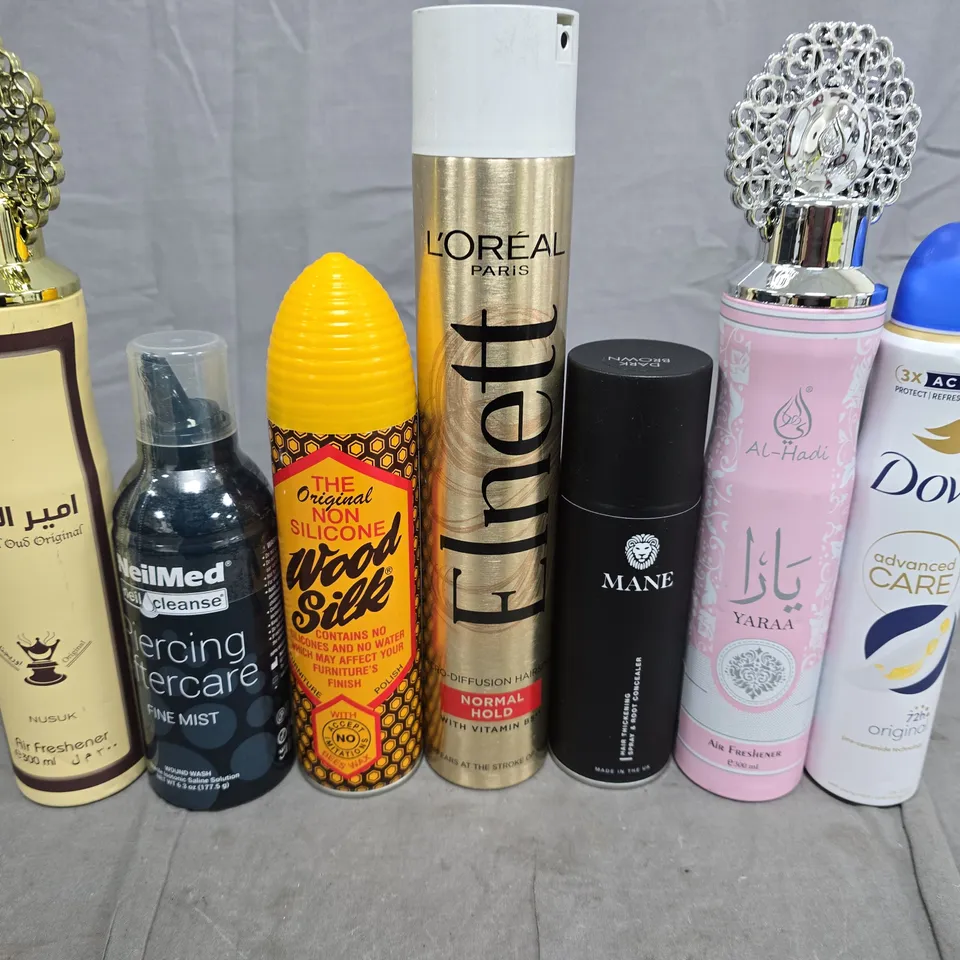 APPROXIMATELY 10 ASSORTED AEROSOLS TO INCLUDE DOVE, MANE AND L'OREAL